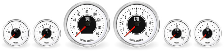 Retro Style White Gauges