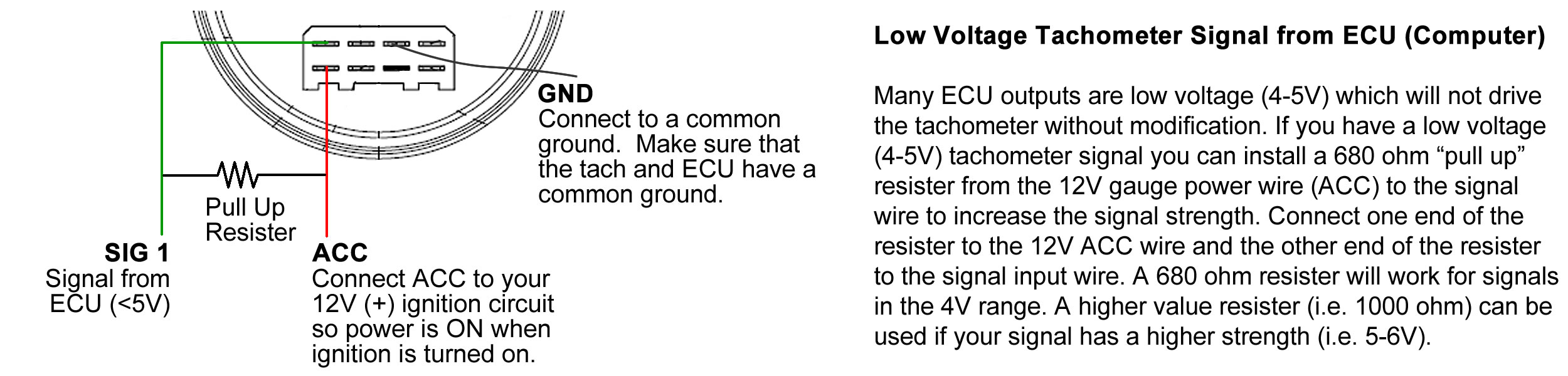 How to boost your tachometer signal with a pull up resister