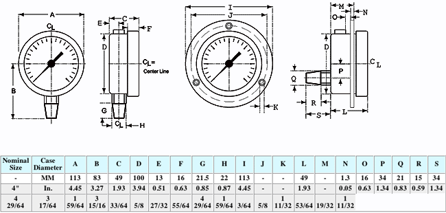 Dimensional Drawings for McDaniel Model P