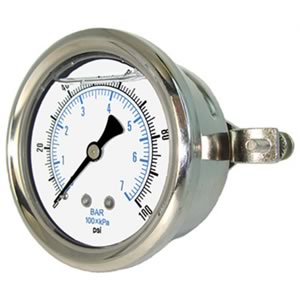 203L Pressure Gauge, Liquid Filled, Brass Internals