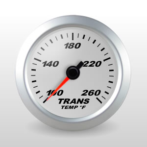 SCX Full Sweep Electric Trans Temperature Gauge, Silver Dial