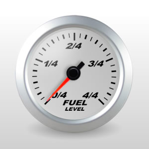 SCX Full Sweep Electric Fuel Level Gauge, Silver Dial