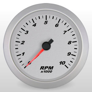 SCX In-Dash Tachometer, 3-3/8" Silver Dial, 0-10,000 RPM