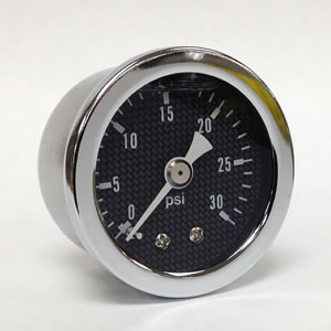 Marshall CF00030.  1.5" Direct Mount Fuel/Air/Oil/Water Pressure Gauge.  Liquid Filled, 1/8" NPT Connection.