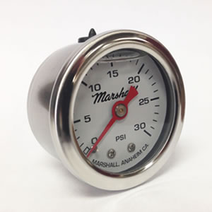 Marshall CW00030.  1.5" Direct Mount Fuel/Oil/Air/Water Pressure Gauge, Liquid Filled, 1/8" NPT Center Back Connection