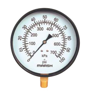 Vintage Marsh Instrument Co H5258 300 PSI Precision Pressure Gauge 4.5 Dial  USA 