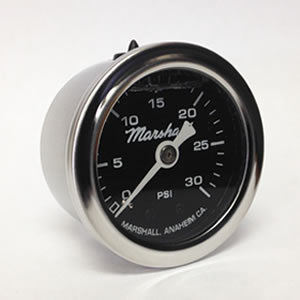 Marshall MS00030.  1.5" Direct Mount Fuel/Oil/Air/Water Pressure Gauge, Liquid Filled, 1/8" NPT Center Back Connection