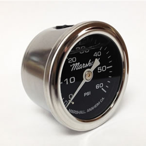 Marshall MS00060.  1.5" Direct Mount Fuel/Oil/Air/Water Pressure Gauge, Liquid Filled, 1/8" NPT Center Back Connection