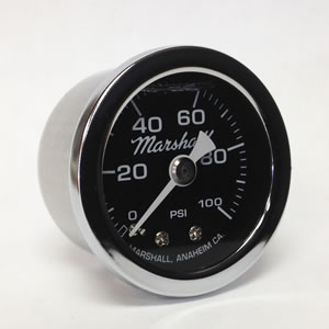 Marshall MS00100.  1.5" Direct Mount Fuel/Oil/Air/Water Pressure Gauge, Liquid Filled, 1/8" NPT Center Back Connection