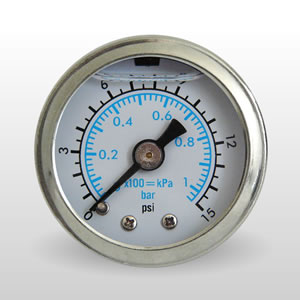 Marshall WS00015.  1.5" Direct Mount Fuel/Oil/Air/Water Pressure Gauge, Liquid Filled, 1/8" NPT Center Back Connection