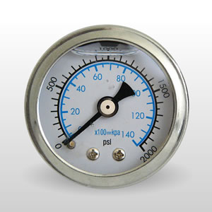 Marshall WS02000.  1.5" Direct Mount Fuel/Oil/Air/Water Pressure Gauge, Liquid Filled, 1/8" NPT Center Back Connection